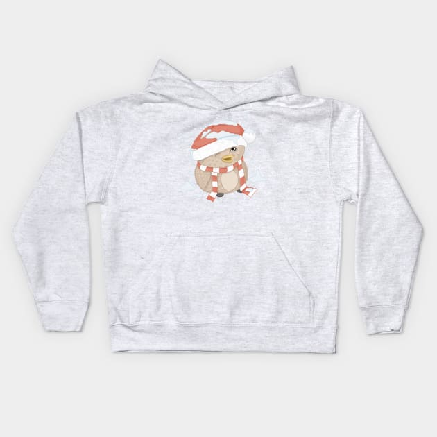 Lil Christmas Birdy Guy Kids Hoodie by Chelzzi